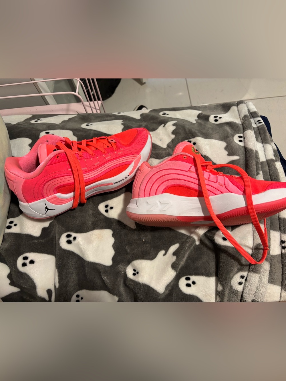 Jordan Kids' Neon Pink & Red Low-Top Sneakers